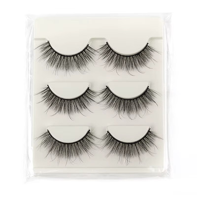 3/10 Paar Halbwimpern Katzenwimpern Natur Lang Handarbeit 3D Nerz Wimpern Makeup