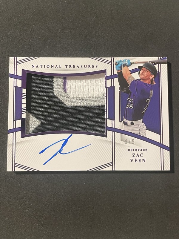 Zac Veen 2023 Panini National Treasures - Rookie Materials Signature Purple /9
