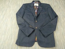 House of Cavani Men’s 38R Blazer Jacket Navy Denim Look Elbow Patches