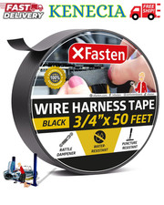 Wire Harness Tape, 3/4-Inch x 50-Foot, High Temp Wiring Loom Harness, Self-Adhes