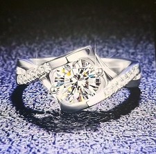 1ct Moissanite, Solid PT950 Platinum Ring