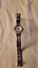 BULOVA SILVER STAINLESS ROUND WATCH WHITE DIAL DIAMOND BEZEL WATER-RESISTANT