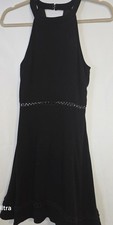 Blue Rain High Neck Fit & Flare  XS Little Black Dress Party Date Night 