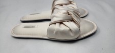 Victoria's Secret Cream Satin Twist Slide Slippers