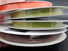 Lot of 4 Stampin Up Full rolls of ribbon: choc chip, tangerine tango, old olive