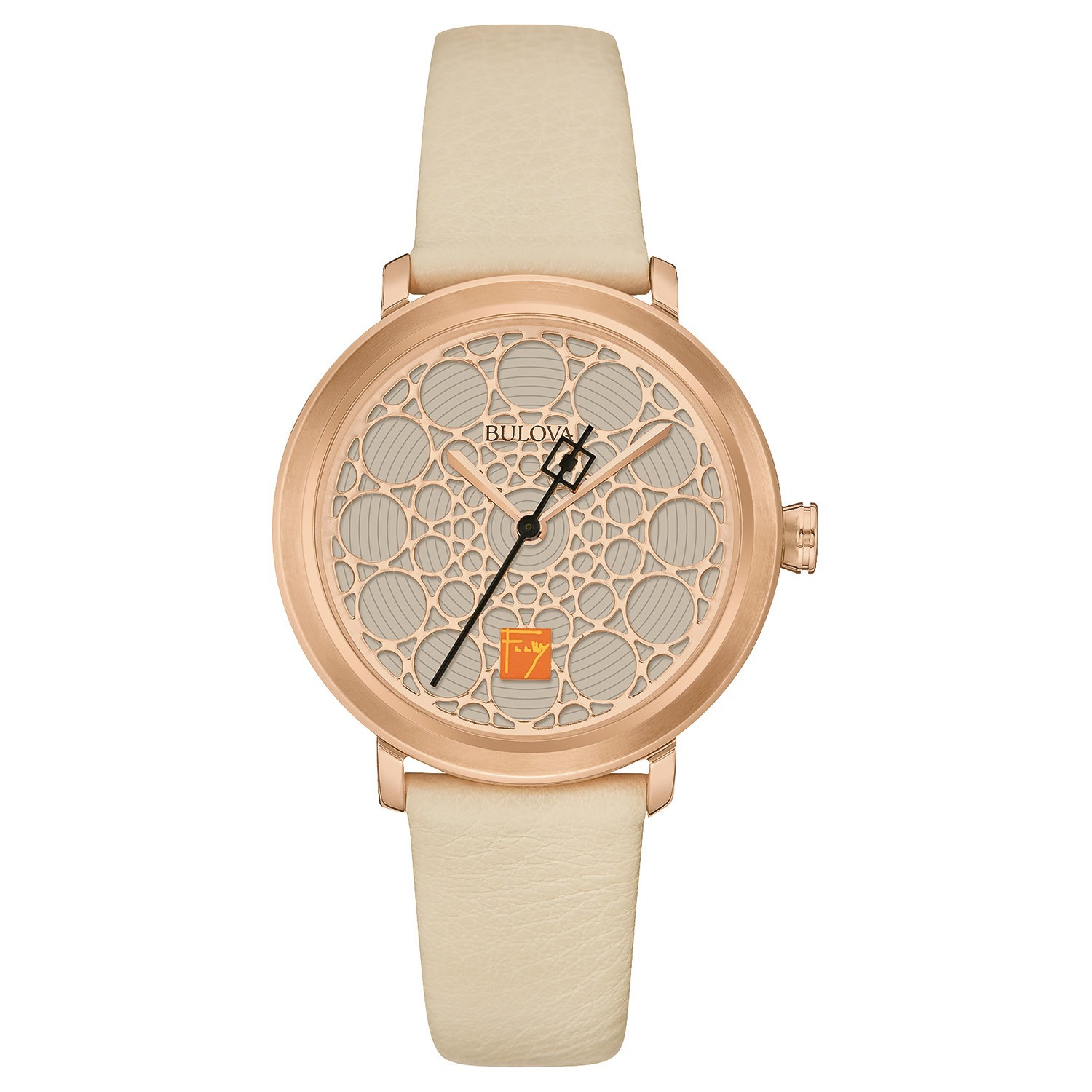 Bulova Women's Frank Lloyd Wright Beige Quartz Watch 34MM 98
