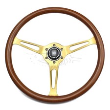 Nardi Mahogany Steering Wheel Nd Classic 380 Mm 15 Gold Aluminum