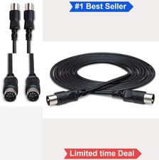 MIDI Cable 10 Feet 5 Pin DIN Male to Male for Keyboard Controller Interface