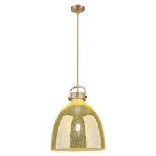 Innovations Newton Bell 1Lt 16" Stem Pendant, BB/Merc - 410-1SL-BB-G412-16ME