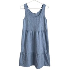 Gap Blue Tiered Mini Dress XS A-Line Beach Coastal Summer Beach Cotton Preppy