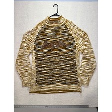 Vintage Johnny Blaze Mock Neck Space Dye Sweater Men XL Brown Mustard Y2K HipHop