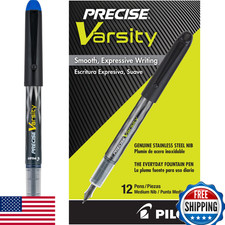 PILOT Precise Varsity Fountain Pens, Medium Point, Pre-Filled, Stainless Steel N
