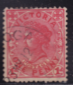 Australia Victoria #194 One Penny used stamp with nice cancel