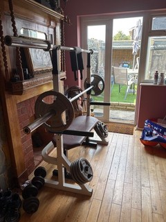 olympic gym bundle bench squat rack with complete weight set 112kg 2Olympic bars