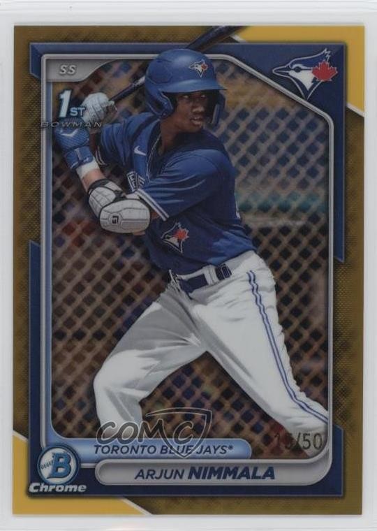 2024 Bowman Chrome Prospects Gold Refractor 15/50 Arjun Nimmala #BCP-142 nd3