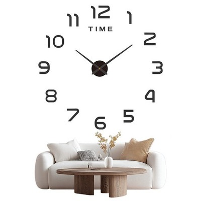 DIY Wanduhr Uhr 3D Wandtattoo Deko Design Acryl Spiegel Wand Uhr Groß XXL DEU