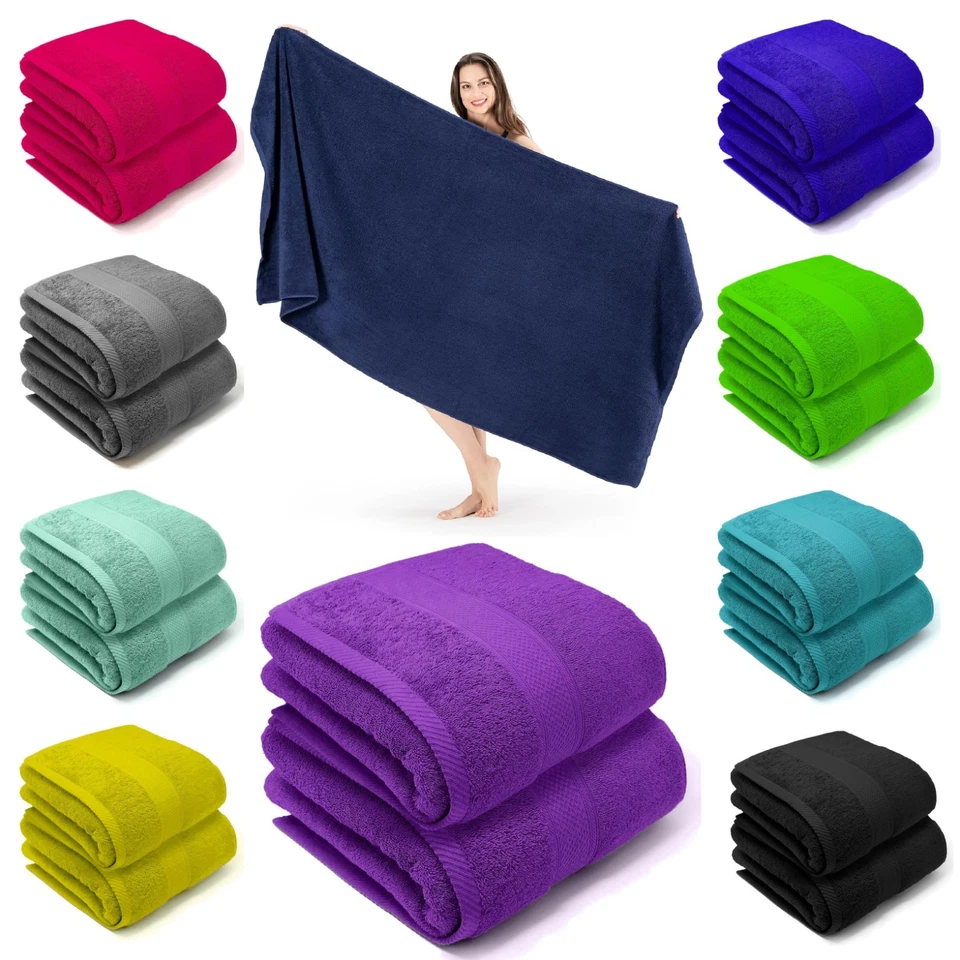 THREEFOLD STORE 2X Extra Large Jumbo Bath Sheets 100x200cm 100% Egyptian Cotton XXL Bath Towels