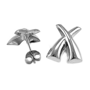 Sterling Silver 925 Picasso style X's Earrings 4.00 gr. Style no, E1816