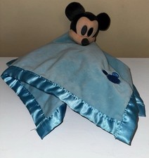 Mickey Mouse Lovey Security Blanket Plush Baby Boy Blue Disney