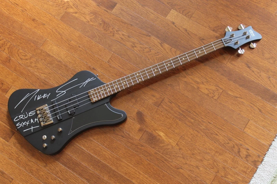 Nikki Sixx Owned & Signed Motley Crue Schecter Bass Guitar Lee Mars Neil Concert - Image 2 of 4