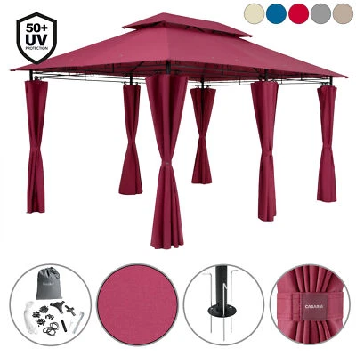 CASARIA Pavillon Gartenzelt Gartenpavillon 3x4m Wasserabweisend Metall Garten Luxus