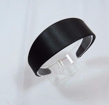 Classic Satin headband 1 3/4 inches Black smooth ouchless Dressy