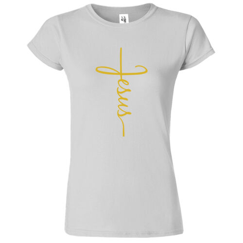 T-shirt Gesù Croce Donna Fede Cristiano Religiosa Bibbia Cristo Chiesa Maglietta Nuova - Foto 34 di 36