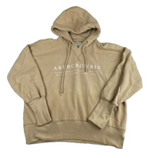 Abercrombie Fitch Womens Hoodie Small Tan Soft AF Collection Oversized Comfy