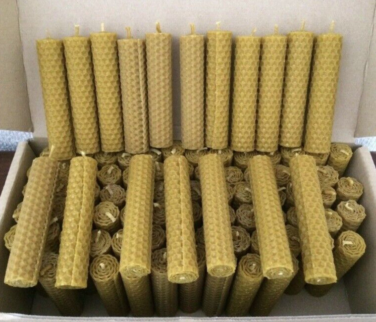 Velas De Miel De Cera De Abejas Nacionales Lote De 100 Unidades 10cm x 2cm