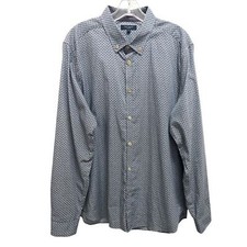Ted Baker London Men s Button Down Geo Print Dress Shirt Blue Size 2XL