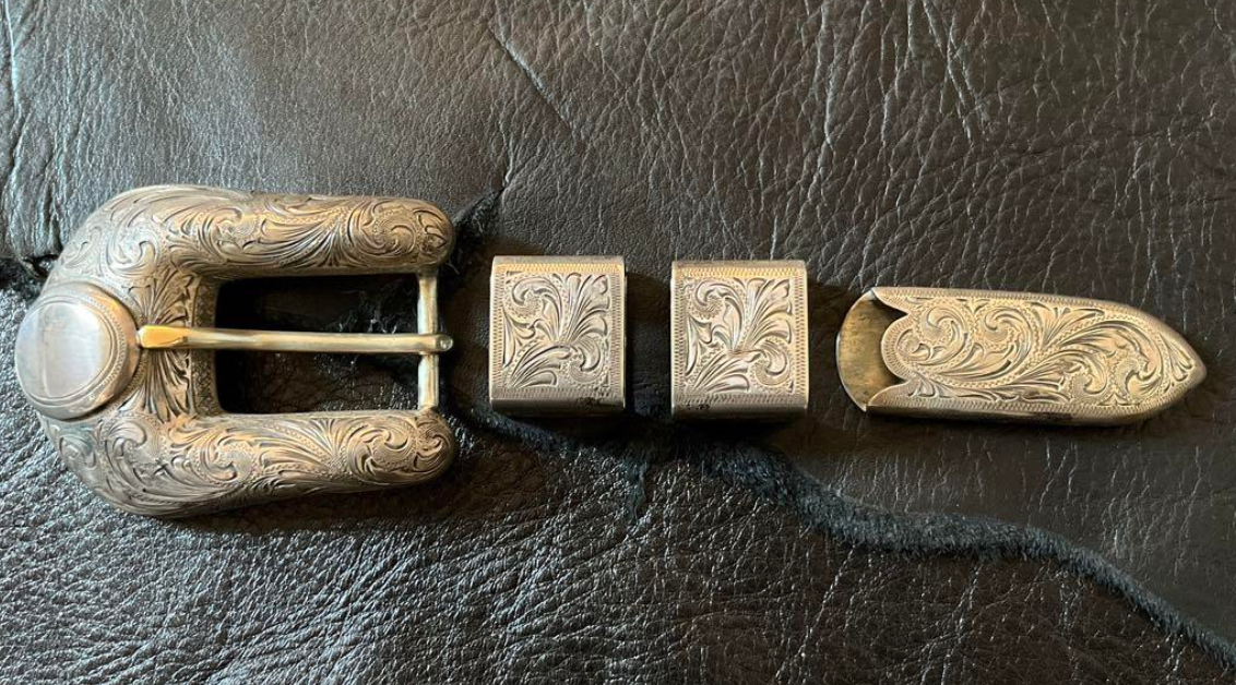 Ahmad Khan 925 Sterling Silver Ranger Belt Buckle 4 piece Custom