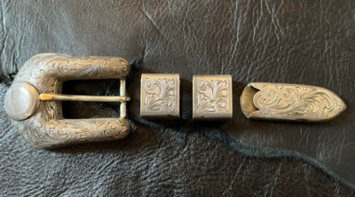 Ahmad Khan製 4pcs Buckle Sets +Funny Belt Ahmad Khan 925 Sterling Silver Ranger Belt Buckle 4 piece Custom