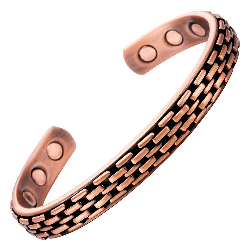 Bracelet en cuivre magnétique Xana pour le bien-être au bureau et le sport avec aimants 3000 Gauss