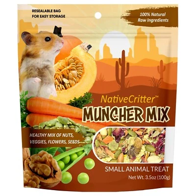 EXOTIC NUTRITION Muncher Mix (3.5 oz) - Natural & Nutritional Treat for Hamsters, Gerbils, Rats