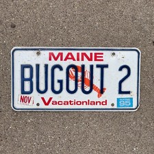 1987 1995 Vanity License Plate Personalized Lobster Bug Out Military BUGOUT 2