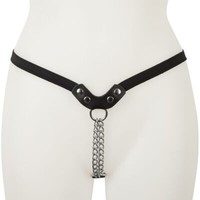 "Sexy Damen String S M L Ketten Ouvert Leder Fetisch Bondage Tanga \"Angelay"