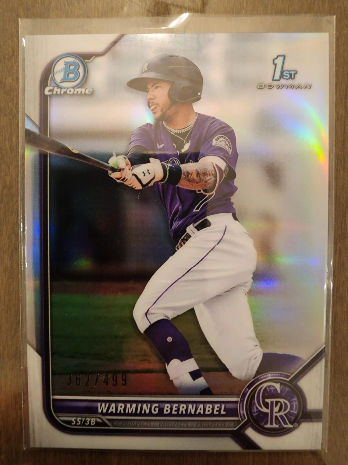 2022 Bowman Chrome Prospect Refractor #BCP-46 Warming Bernabel /499 - Rockies