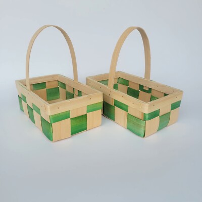 Holzkörbe, 2er Set, Handarbeit aus Kiefernspänen