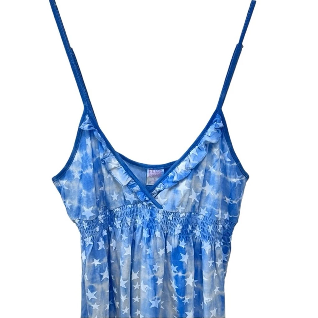 UNDERCOVER Abito babydoll Y2K Victoria's Secret ROSA coquette tie dye blu bianco stelle L