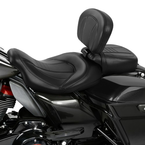 Harley Rider Pad Black Driver Passenger Seat + Rider Pad Fit For Harley Touring Road ...
