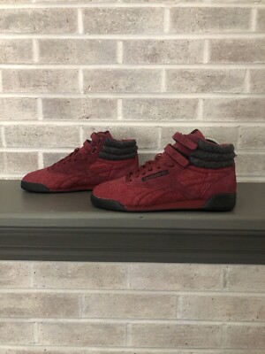 Classic Leather Reebok Freestyle Hi Mens Red Reebok Classic Maroon