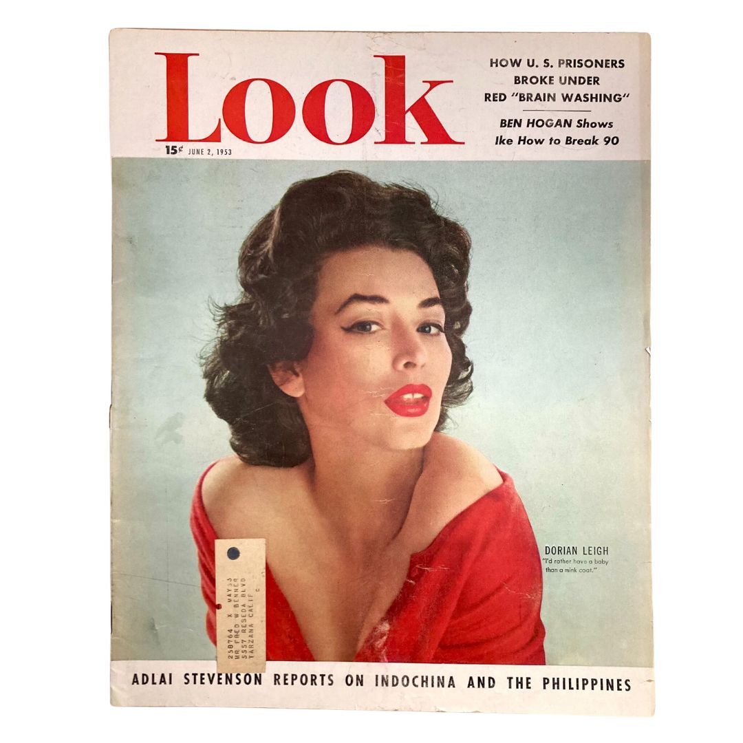 VTG Look Magazine June 2 1953 Dorian Leigh Cover & Adlai Stevenson