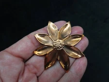 Vintage Copper RARE "Poinsettia" Stuart NYE Hand Crafted Brooch