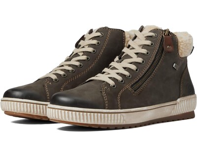 Rieker REMONTE Z102117* Brown Maditta Faux Shearling Sneaker Sz EU38 US 7-7.5