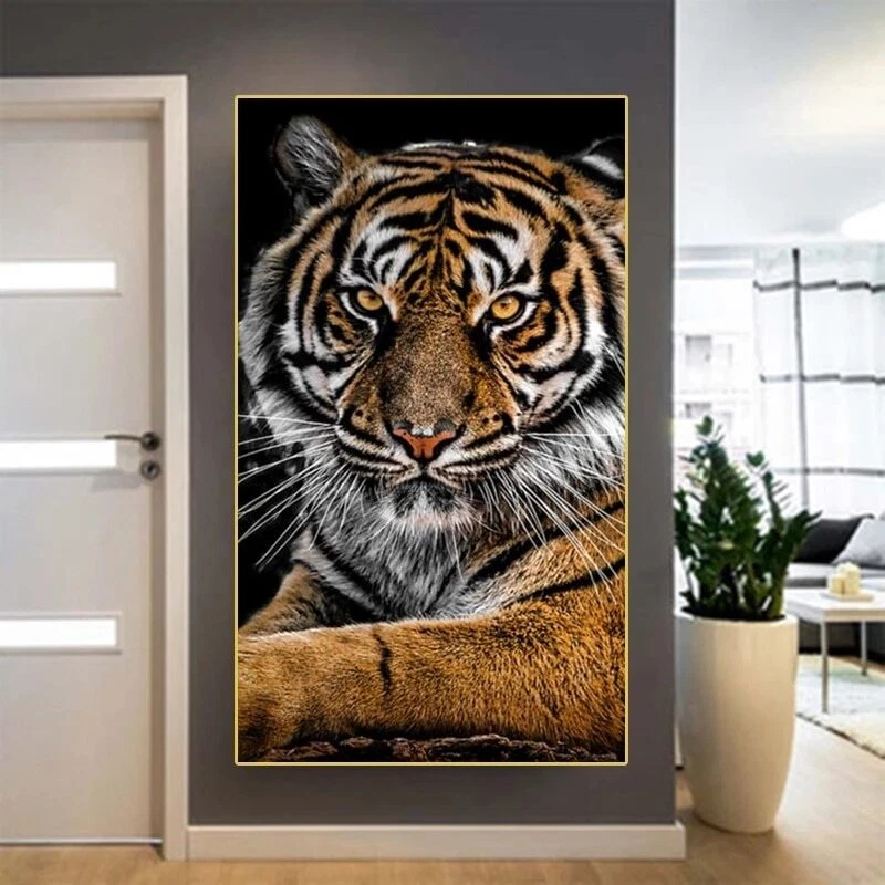 Animal Tiger Canvas Painting Canvas Wall Art Home Decor Poster Print Wall Mural - Image 2 of 4