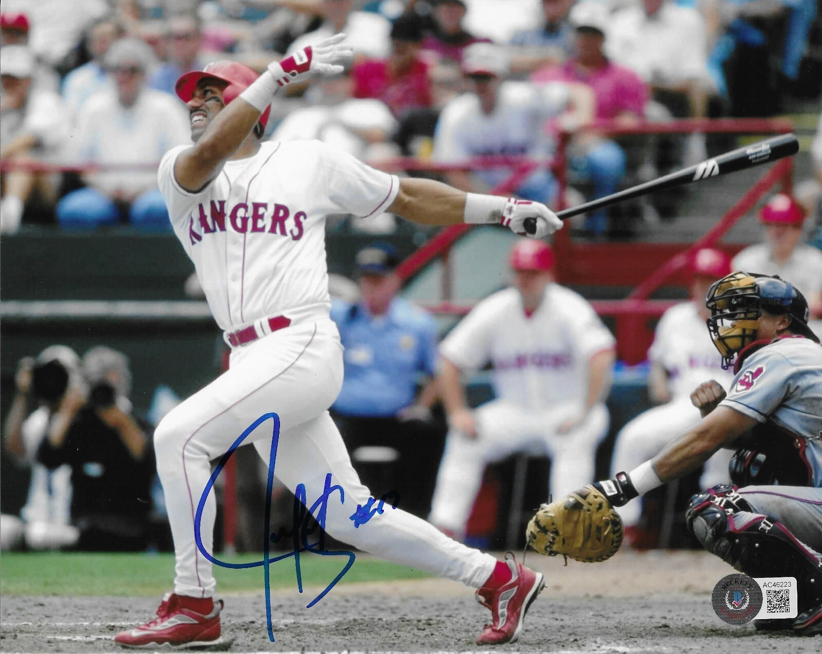 Juan Gonzalez Autographed Signed Texas Rangers Juan Gonazalez 8x10 Photo BAS Puerto Rico 23 
