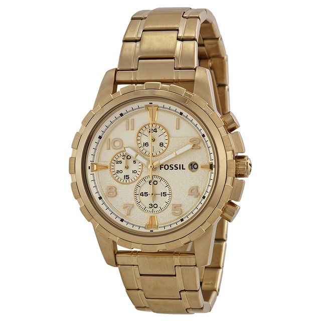dean chronograph gold tone stainless steel watch