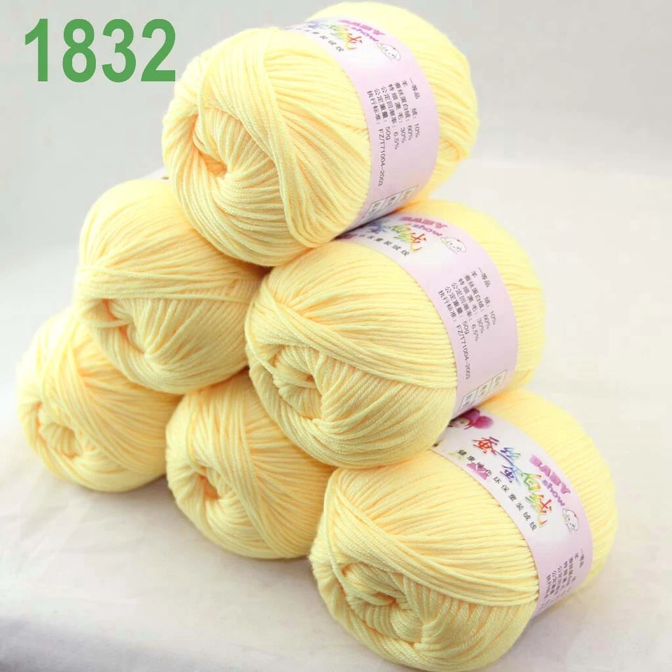 Sale 6Skeinsx50gr DK Baby Cashmere Silk Wool Hand Knitting Scarf Crochet Yarn 32 - Image 3 of 4