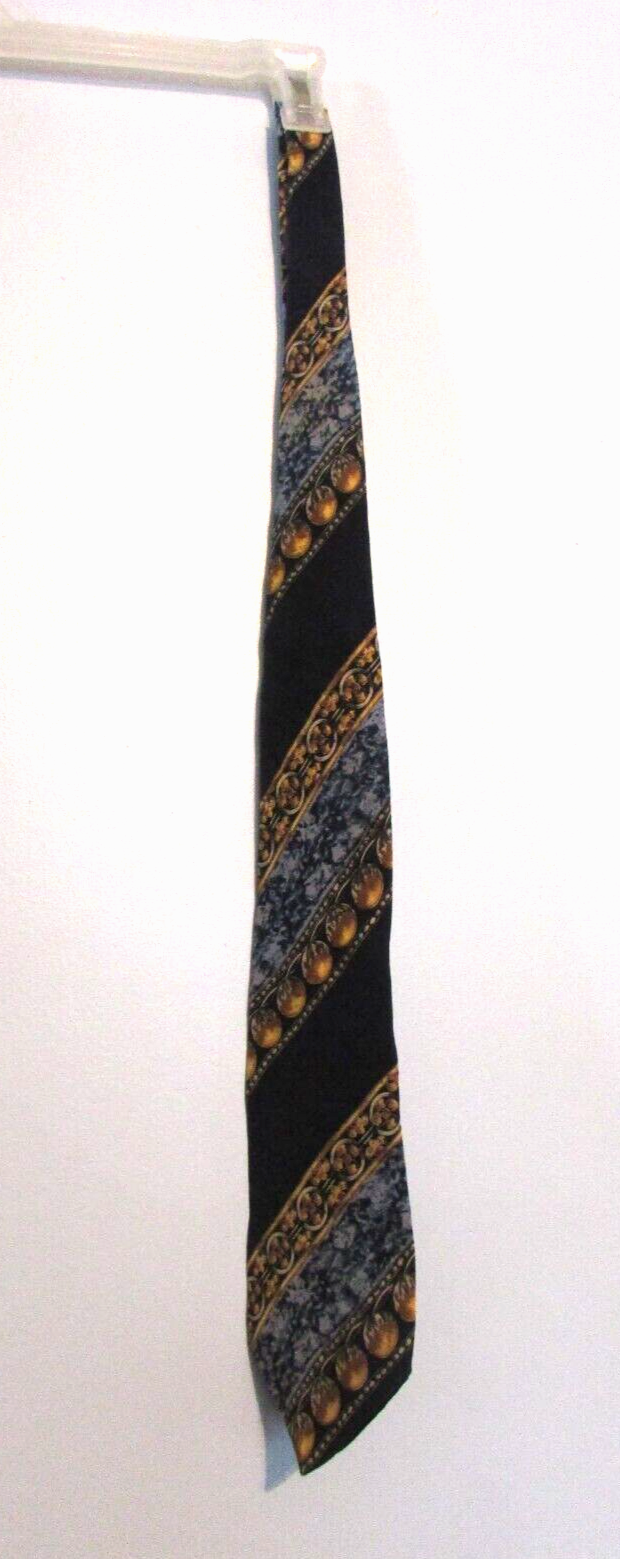 The Metropolitan Museum of Art Mens Blue & Gold Tie Size 57 Inches EUC