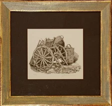James Asher "Cart" Hand Signed Lithograph from Crete Suite Framed Art OBO